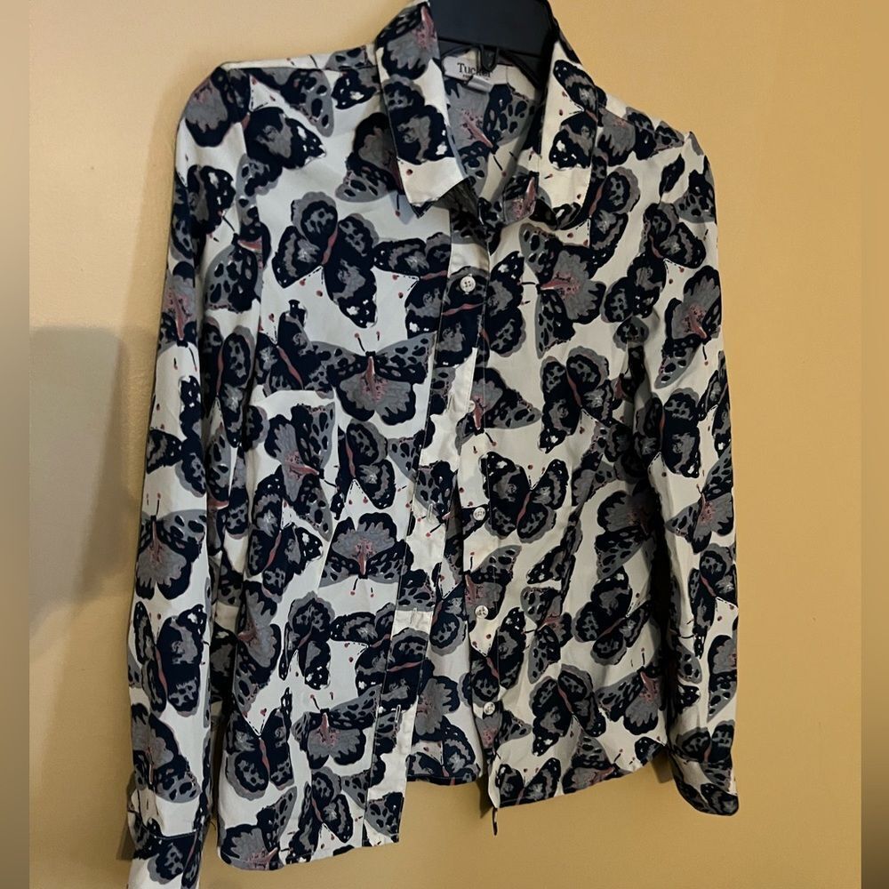 Tucker For Target Medium Butterfly Button Down - image 1